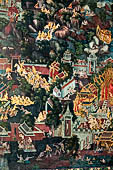 Bangkok Wat Pho, mural paintings of the ubosot. 